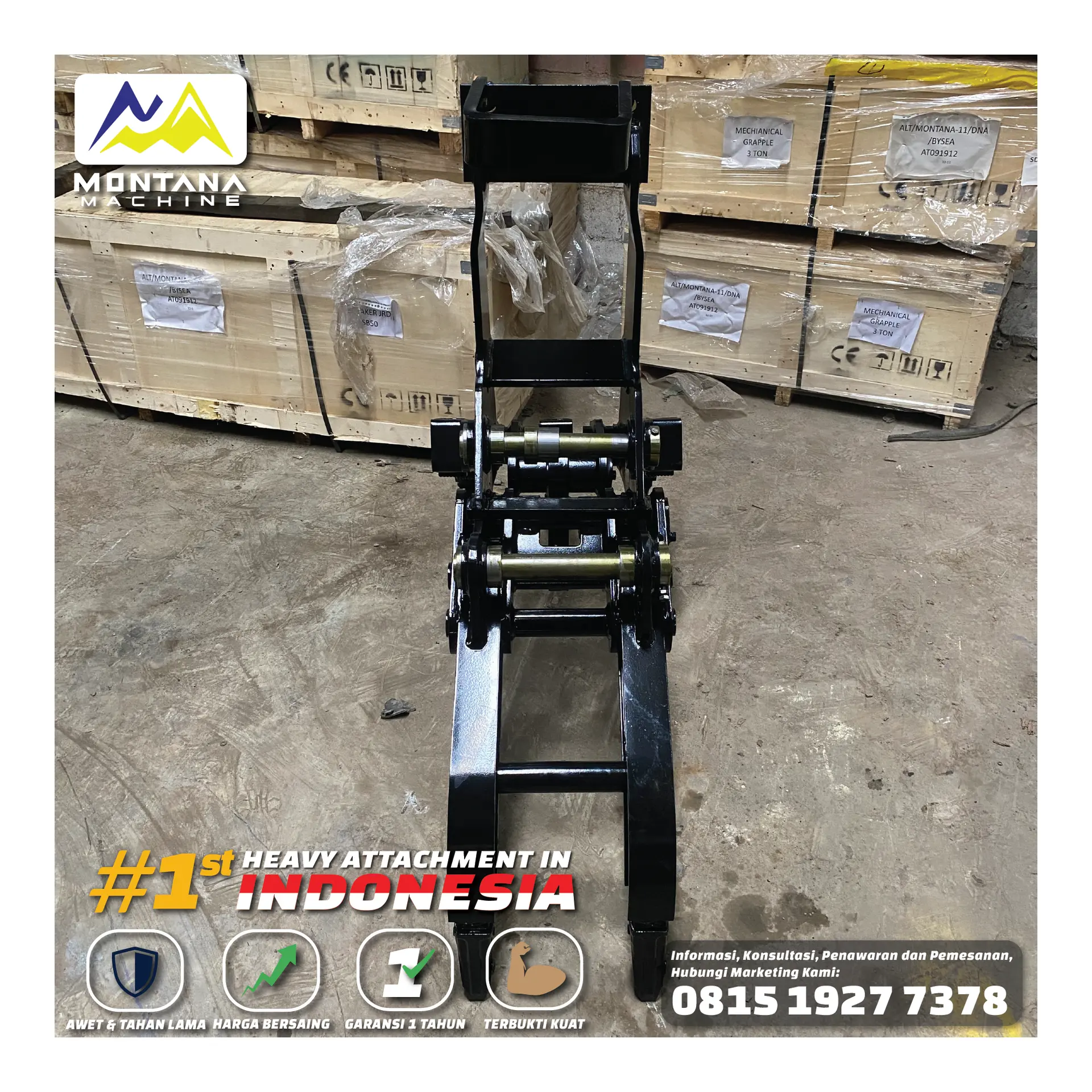 MECHANICAL GRAPLE 3 TON, tampak belakang