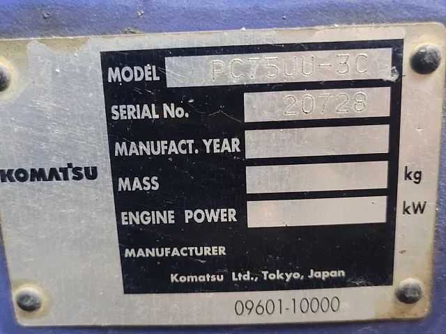 KOMATSU PC75UU-3C - 20728, cabin & unit monitor