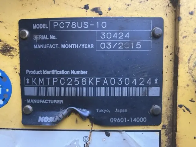 KOMATSU PC78US-10 - 30424, tampak samping kanan