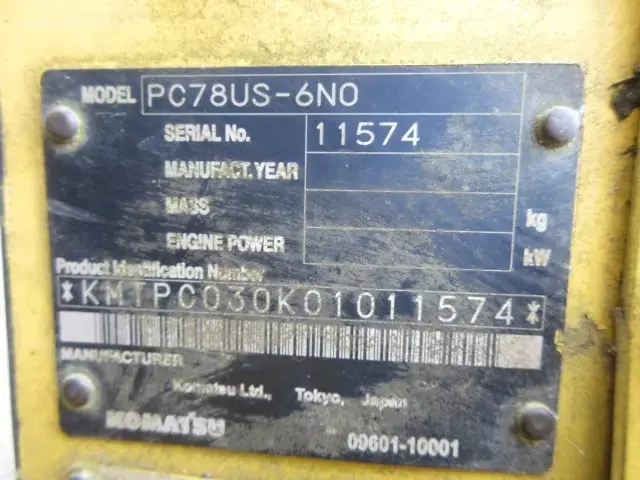 KOMATSU PC78US-6N0 - 11574, right side view