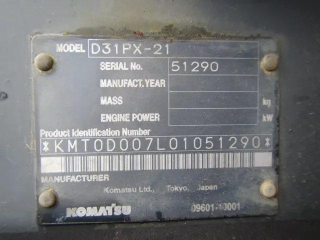 KOMATSU D31PX-21 - 51290, ruang kabin & monitor unit