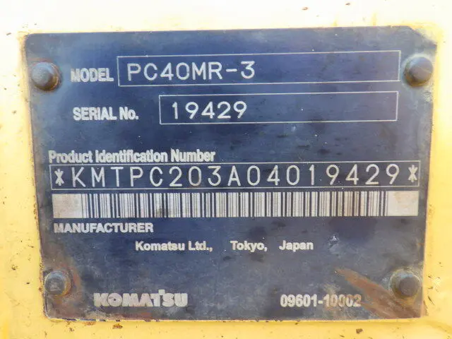 KOMATSU PC40MR-3 - 19429, cabin & unit monitor
