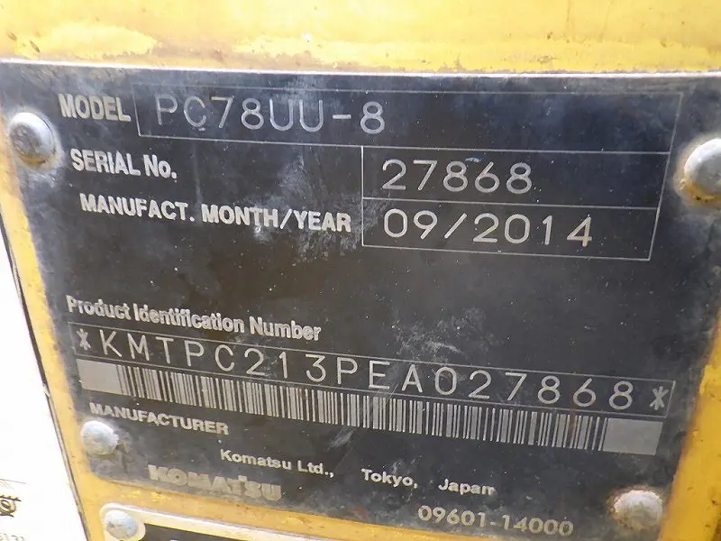 KOMATSU PC78UU-8 - 27868, ruang kabin & monitor unit