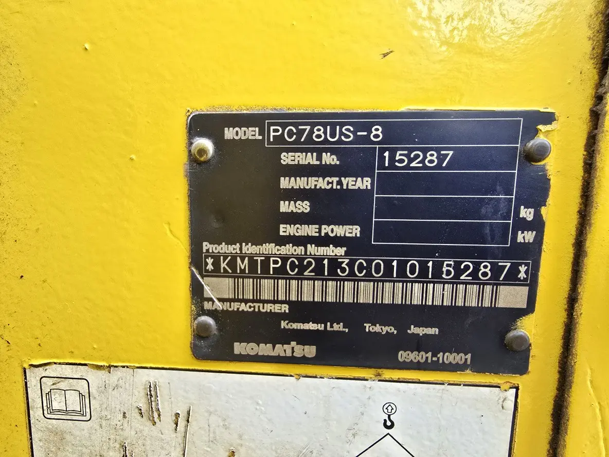 KOMATSU PC78US-8 - 15287, tampak samping kanan