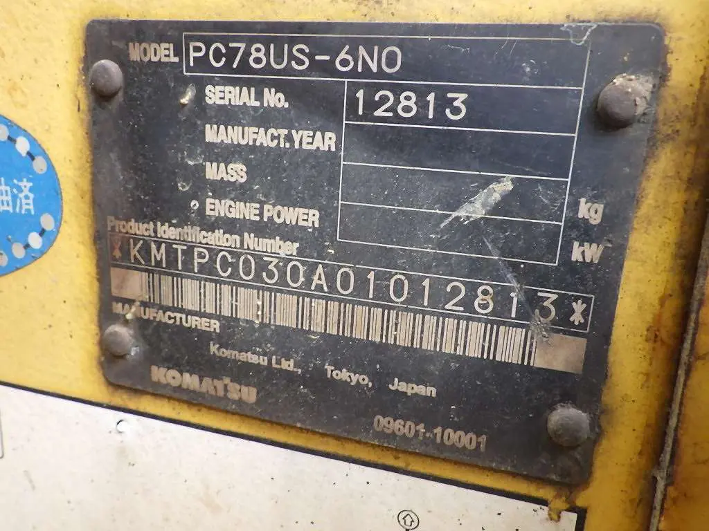 KOMATSU PC78US-6NO 12813, cabin & unit monitor