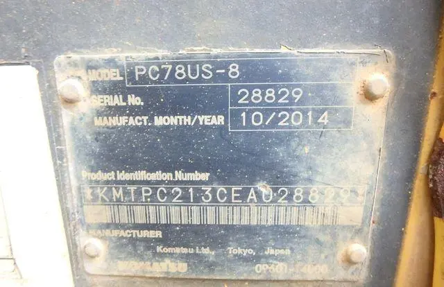 KOMATSU PC78US-8 28829, ruang kabin & monitor unit