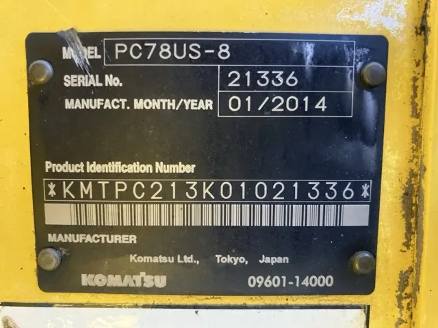 KOMATSU PC78US-8 - 21336, cabin & unit monitor