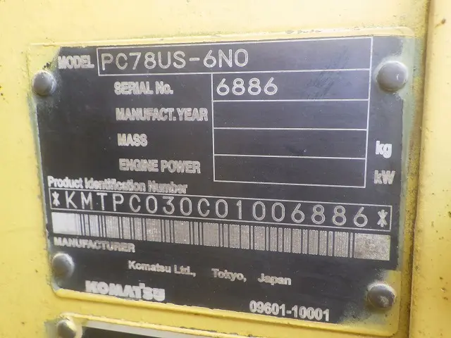 KOMATSU PC78US-6N0 - 6886, cabin & unit monitor