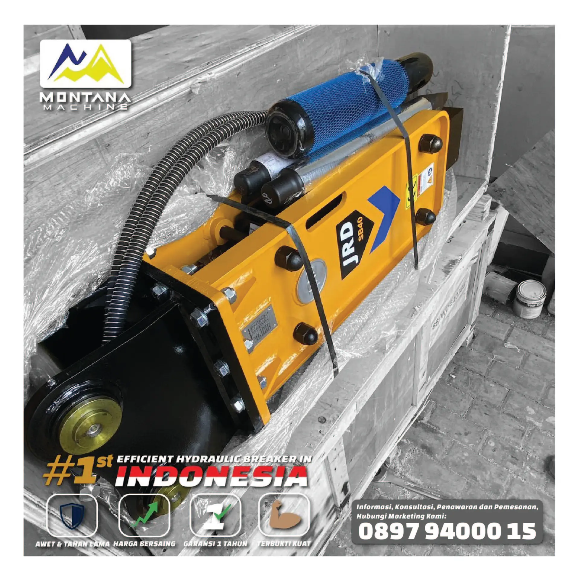 HYDRAULIC BREAKER JRD SB40, rear view