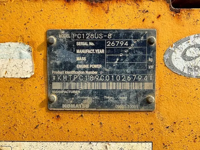 KOMATSU PC128US-8 - 26794, ruang kabin & monitor unit
