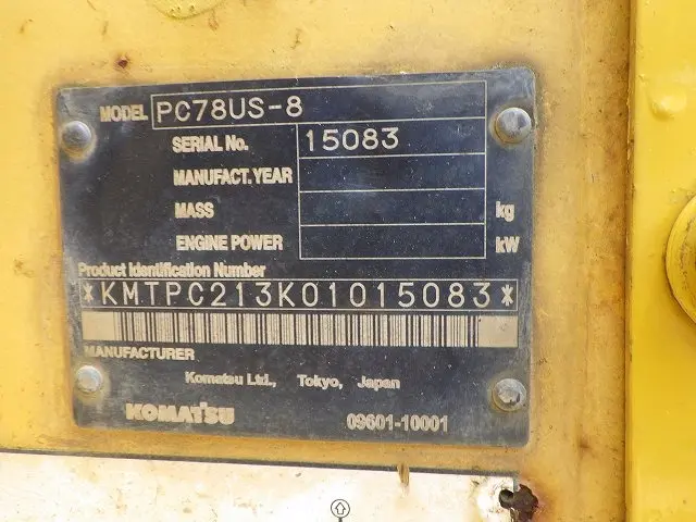 KOMATSU PC78US-8 - 15083, tampak samping kanan
