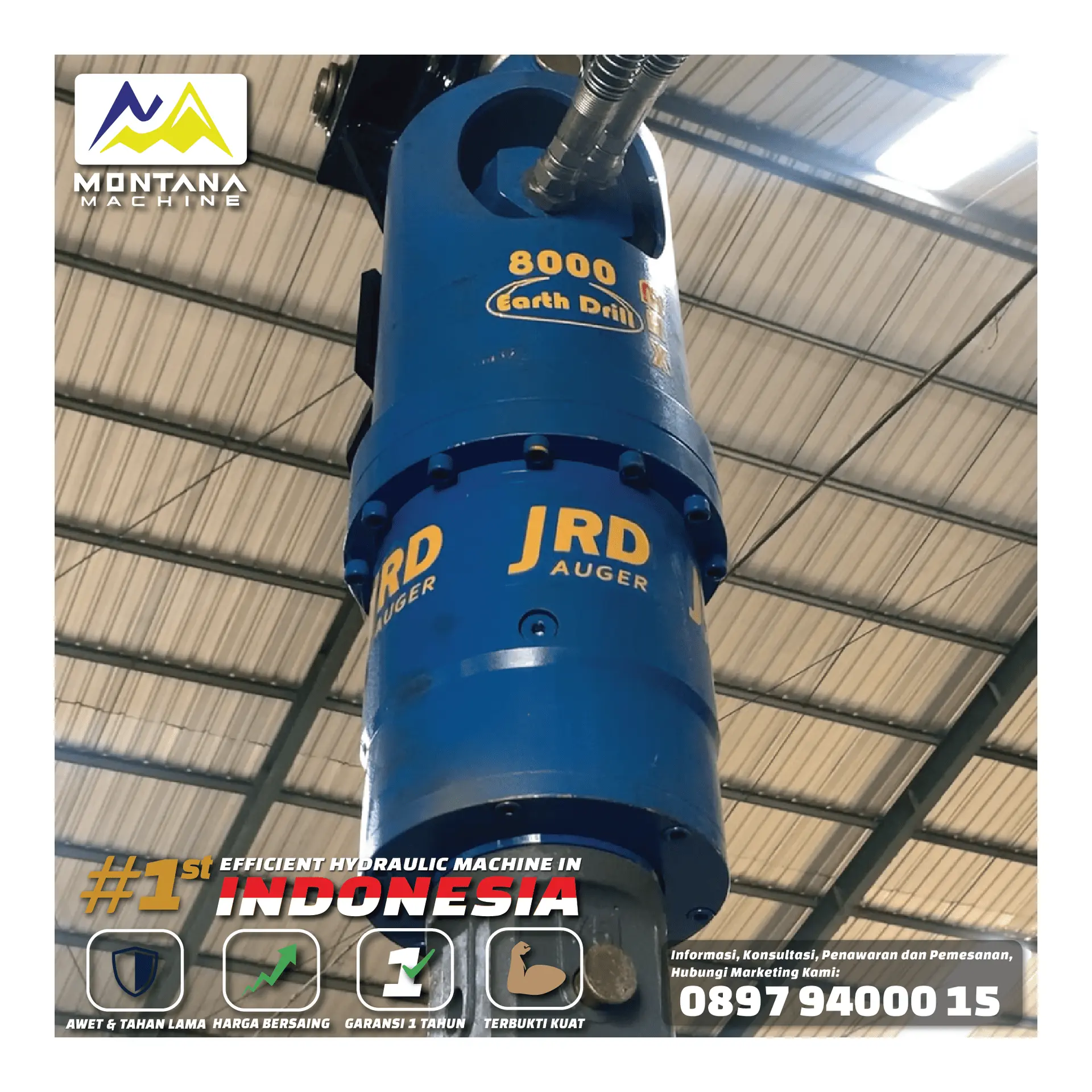 AUGER JRD TQ 8000 BRACKET + MACHINE, tampak belakang