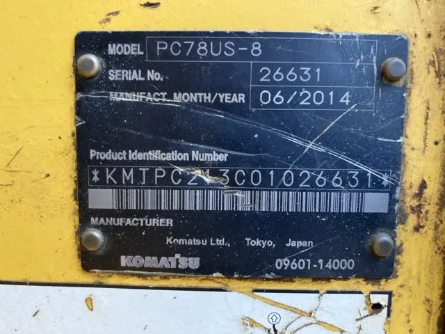 KOMATSU PC78US-8 - 26631, cabin & unit monitor