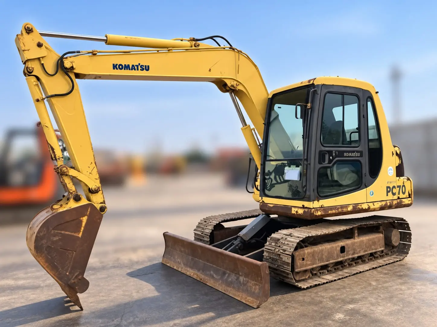 KOMATSU PC70-7E 52153, tampak depan keseluruhan unit
