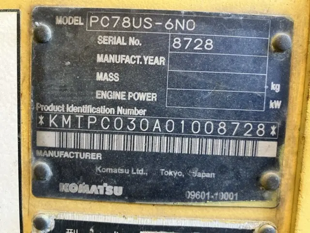 KOMATSU PC78US-6N0 - 8728, right side view