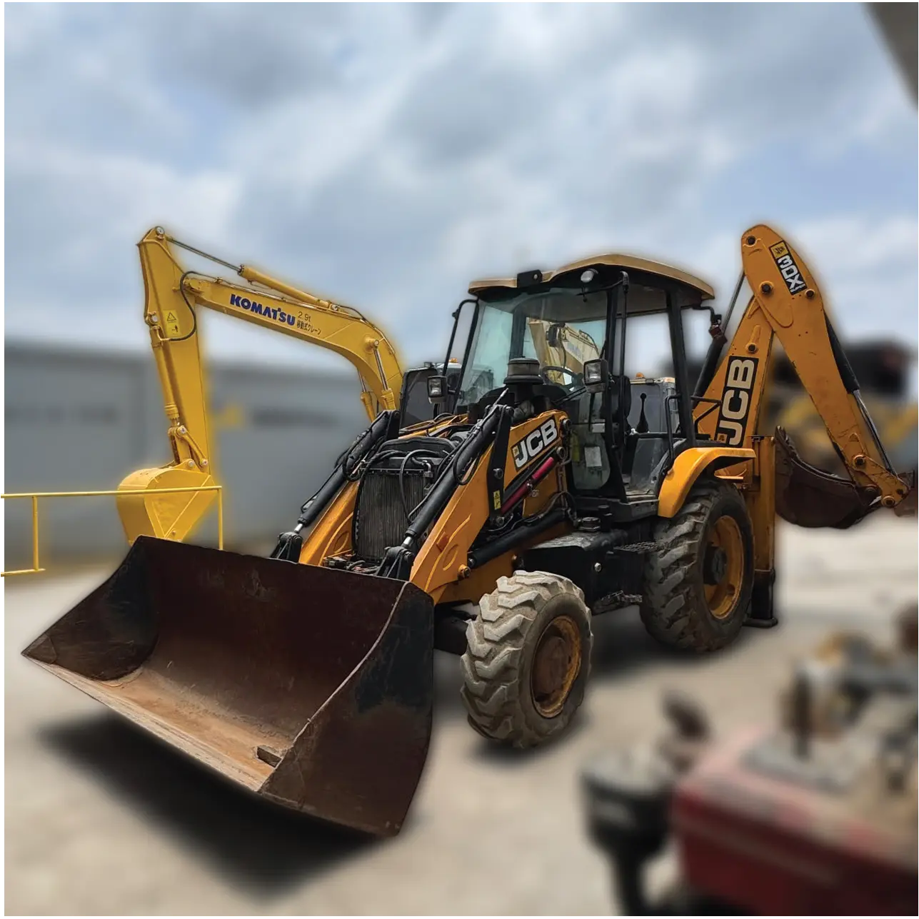JCB 3DX - HAR3DXLSULM2975067, tampak depan keseluruhan unit
