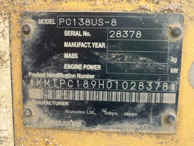 KOMATSU PC138US-8 - 28378, right side view