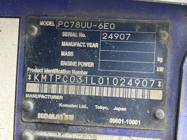 KOMATSU PC78UU-6E0 - 24907, right side view