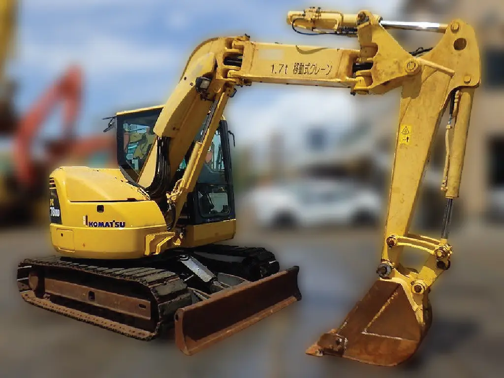 KOMATSU PC78UU-8 - 18517, tampak depan keseluruhan unit