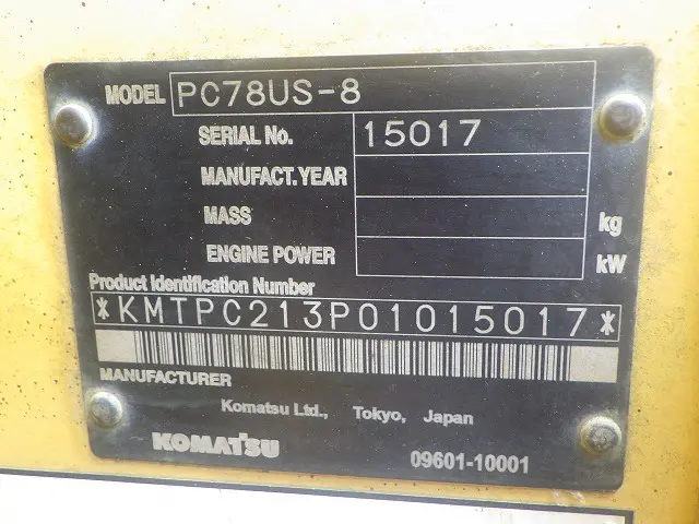 KOMATSU PC78US-8 - 15017, cabin & unit monitor