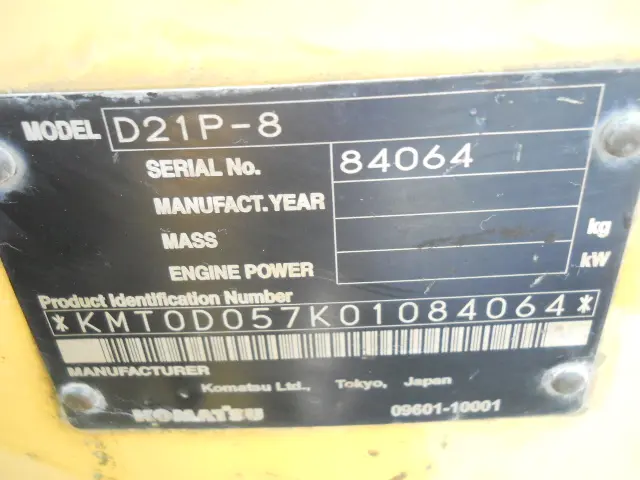 KOMATSU D21P-8 - 84064, cabin & unit monitor