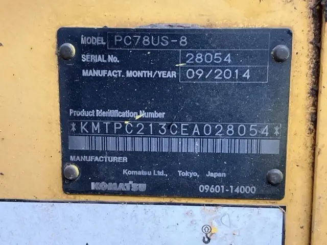 KOMATSU PC78US-8 - 28054, cabin & unit monitor