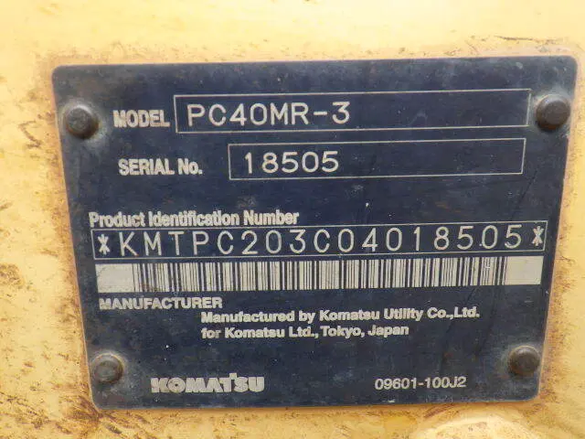 KOMATSU PC40MR-3 - 18505, ruang kabin & monitor unit