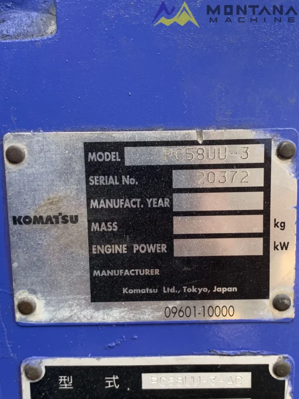 Excavator Komatsu PC58UU-3 20372 Built-Up TH. 2025 - Image 41