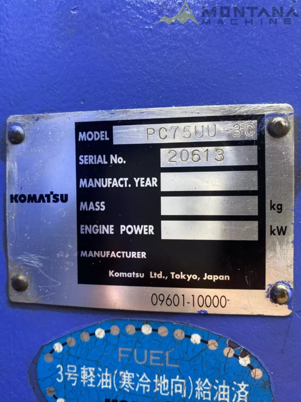 Excavator Komatsu PC75UU-3 20613 Built-Up TH. 2025 - Image 26