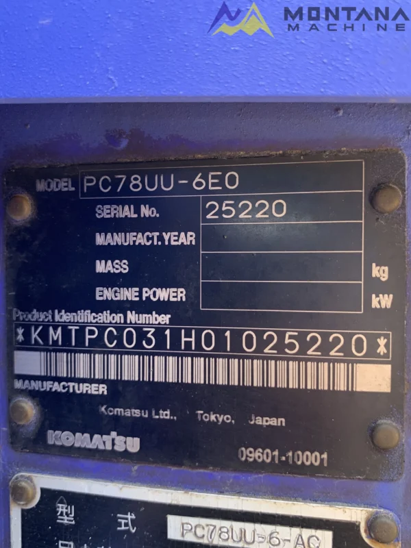 Excavator Komatsu PC78UU-6 25220 Built-Up TH. 2025 - Image 37