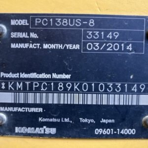 Komatsu PC138US-8 33149 Built-Up TH. 2025 - Gambar 5
