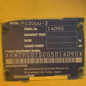 Excavator Komatsu PC30UU-3 14090 Built-Up TH. 2025 - Gambar 26