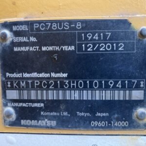 Komatsu PC78US-8 19417 Built-Up TH. 2025 - Gambar 5