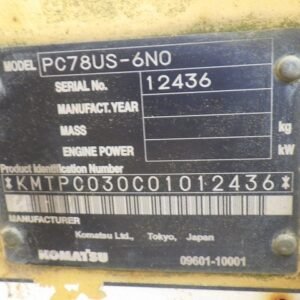 Komatsu PC78US-6N0 12436 Import Ex.Japan - Gambar 5