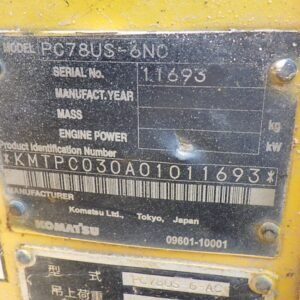 Komatsu PC78US-6N0 11693 Built-Up TH. 2025 - Gambar 7