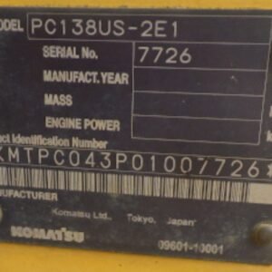 Komatsu PC138US-2E1 7726 Import Ex.Japan - Gambar 5