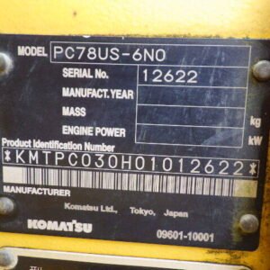 Komatsu PC78US-6N0 12622 Import Ex.Japan - Gambar 4