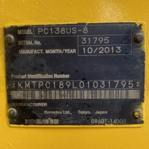 Komatsu PC138US-8 31795 Import Ex.Japan - Gambar 26