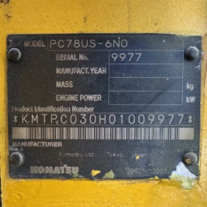 Komatsu PC78US-6N0 9977 Import Ex.Japan - Gambar 26