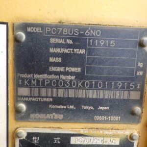 Komatsu PC78US-6N0 11915 Import Ex.Japan - Gambar 5