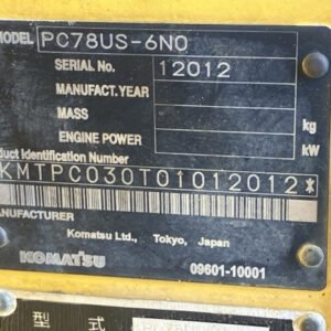 Komatsu PC78US-6N0 12012 Import Ex.Japan - Gambar 5