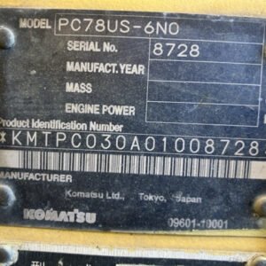 Komatsu PC78US-6N0 8728 Import Ex.Japan - Gambar 5
