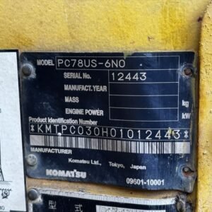 Komatsu PC78US-6N0 12443 Import Ex.Japan - Gambar 5