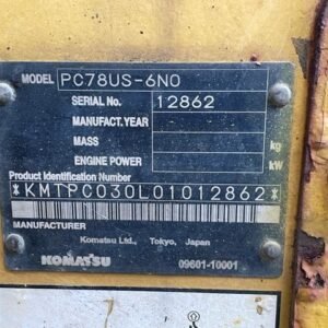 Komatsu PC78US-6N0 12862 Import Ex.Japan - Gambar 5