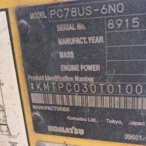 Komatsu PC78US-6N0 8915 Import Ex.Japan - Gambar 5