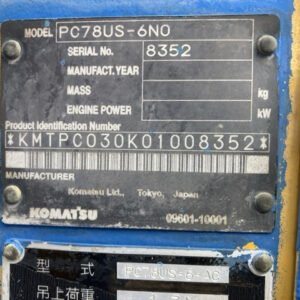 Komatsu PC78US-6N0 8352 Import Ex.Japan - Gambar 5